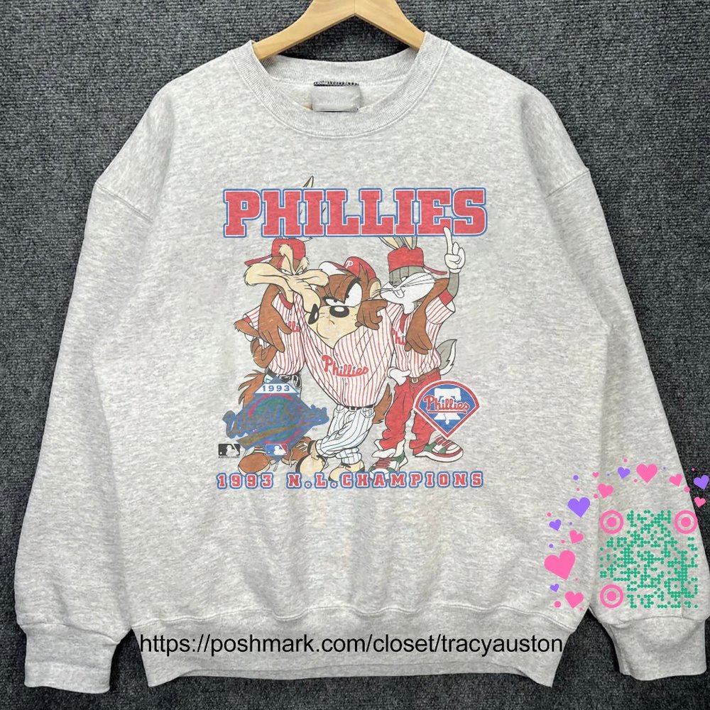 Vintage 1993 Philadelphia Phillies Looney Tunes Sweatshirt Retro MLB Shirt tee